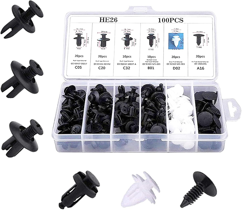 CLIPS RÁPIDOS PARA AUTOS PACK DE 100 PIEZAS